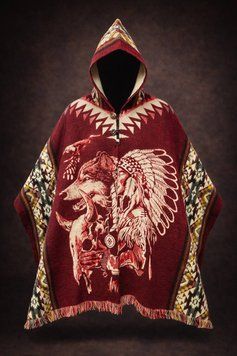 Peruvian warm poncho made of Alpaca