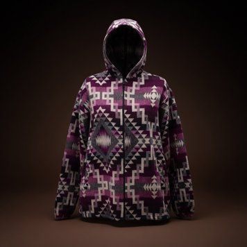Peruvian Alpaca Zip-up hooded jacket with pockets